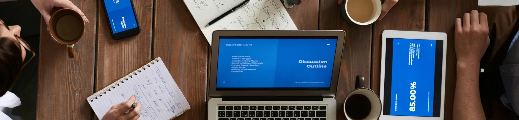 Founders working together around a table